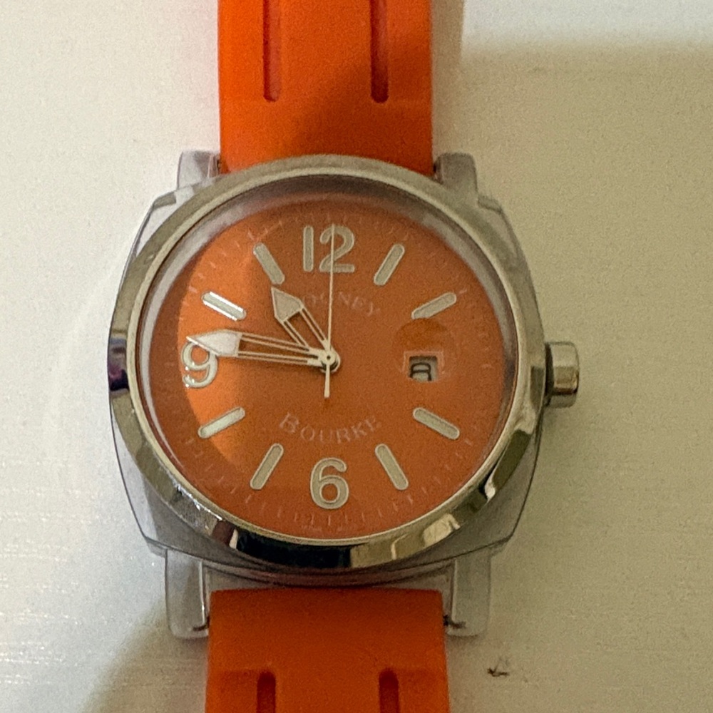 Dooney & Bourke Orange Silver Watch